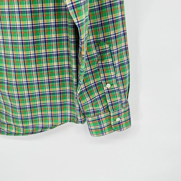 Ralph Lauren Custom Fit Plaid Shirt XL Pink Green Blue Pony Logo Classic Preppy - Picture 8 of 9